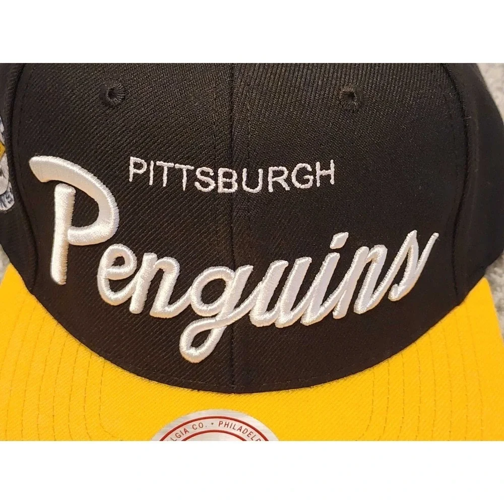 Mitchell & Ness Pittsburgh Penguins Hockey NHL Adjustable Snapback Hat Cap NEW